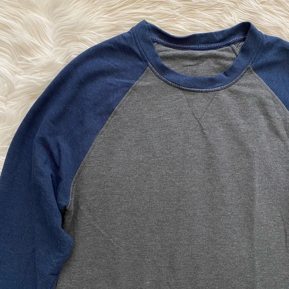 Orvis Gray Blue Long Sleeve Basic Baseball Tee Shirt - Picture 3 of 9